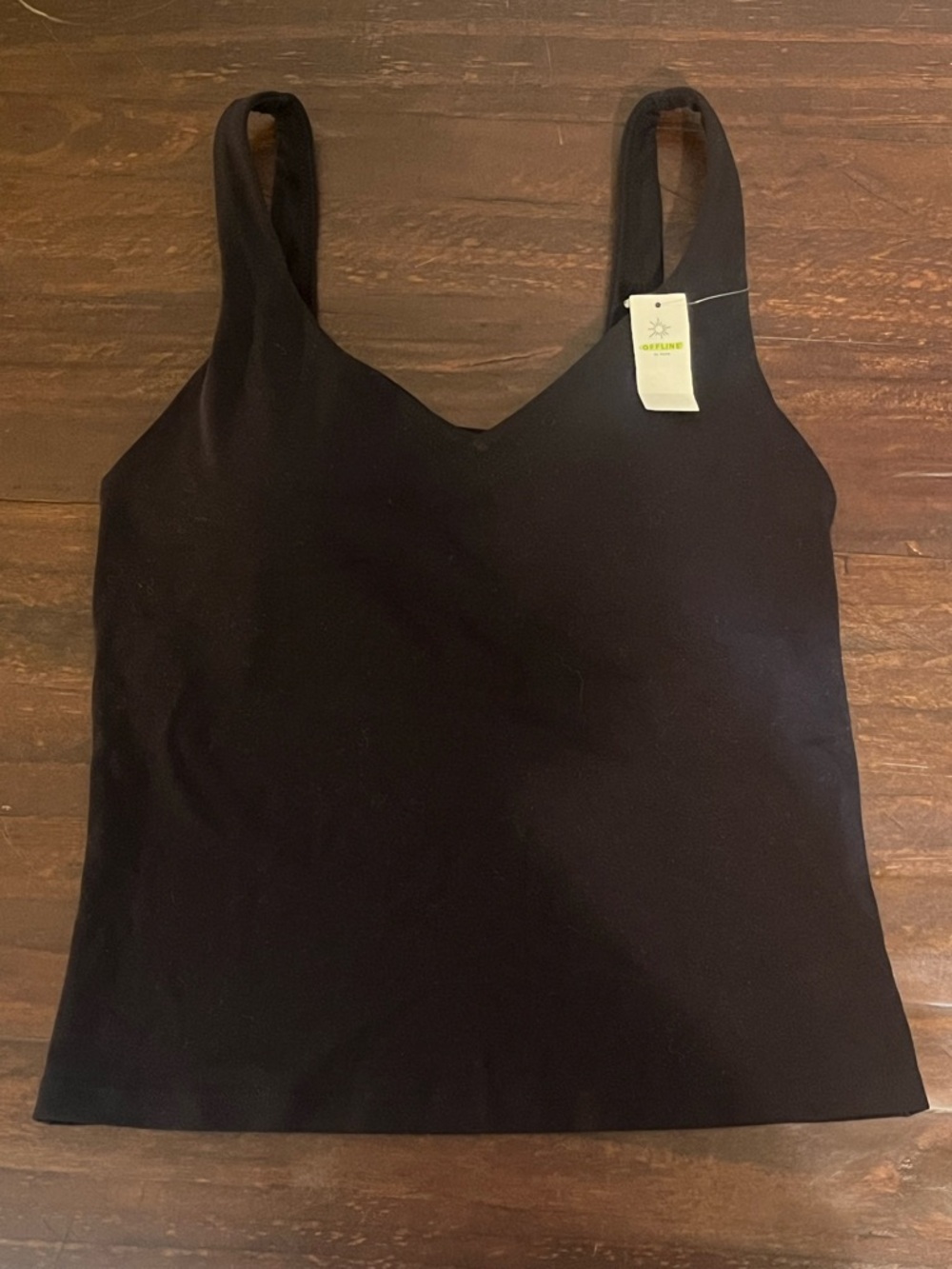 aerie Black V-Neck Wide-Strap Tank